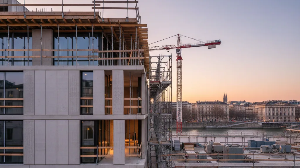 AVENTOS Group celebrates topping-out ceremony for logistics and light industrial facility in Neutraubling – AI-generated illustrative image