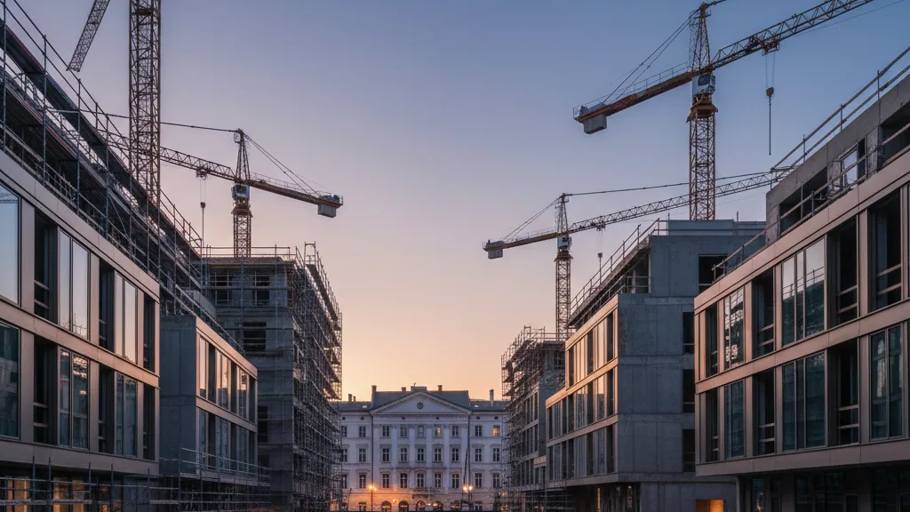 Berlin TXL: Progress in the Transformation of the Former Airport Site into an Innovation Hub and Residential Quarter – AI-generated illustrative image