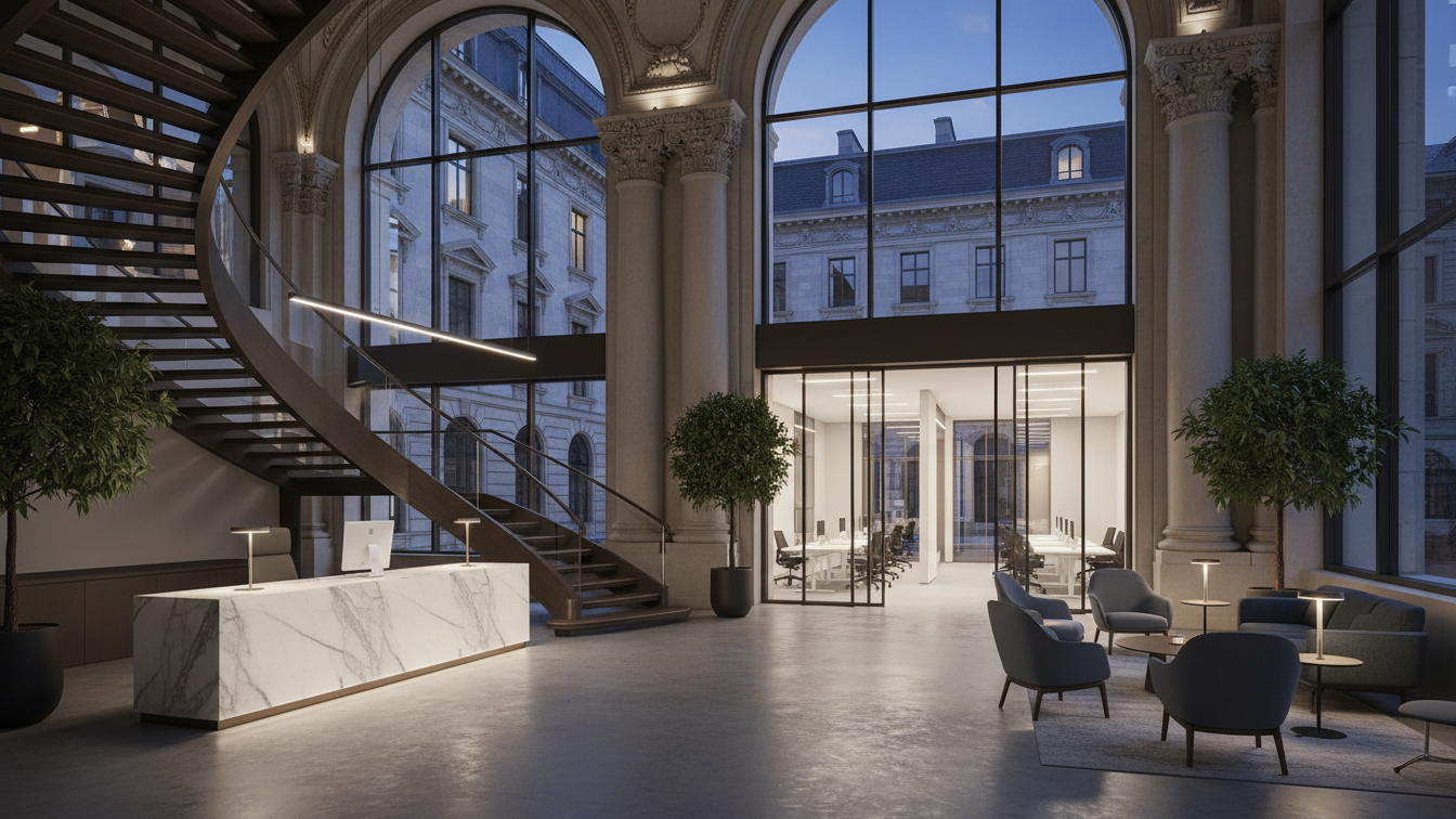 andrena objects AG extends lease agreement in Frankfurt's Alvearium – AI-generated illustrative image