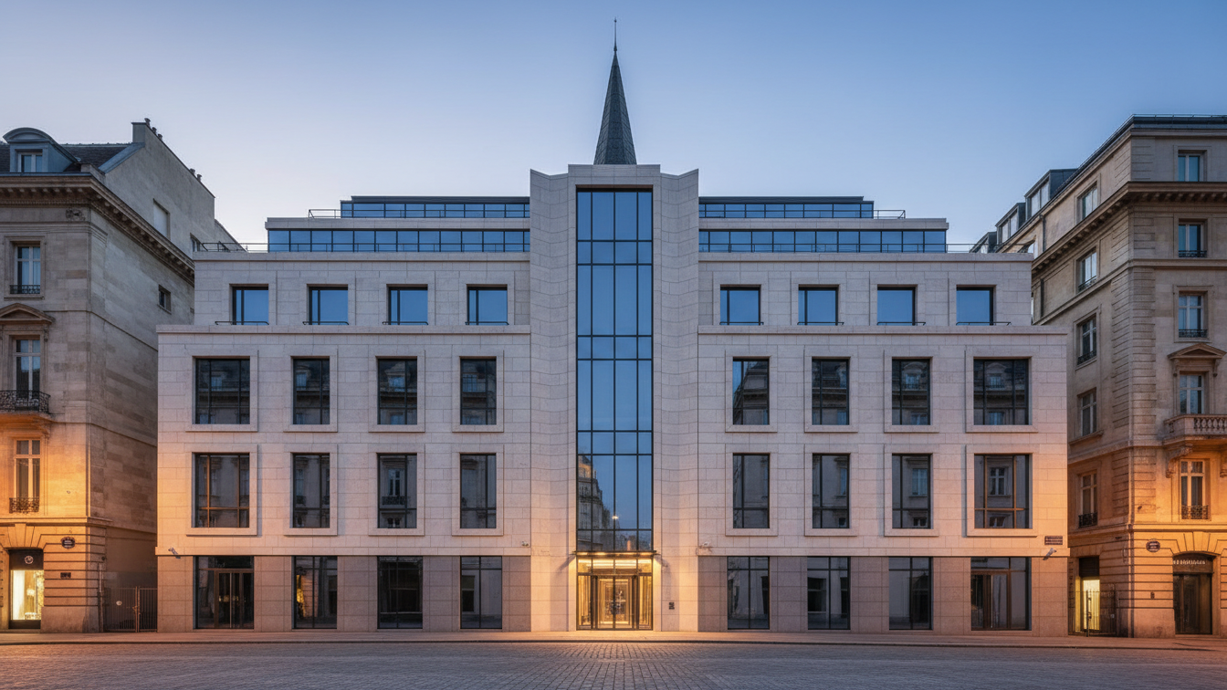 Deutsche Pfandbriefbank finances new Essen Police Headquarters – AI-generated illustrative image