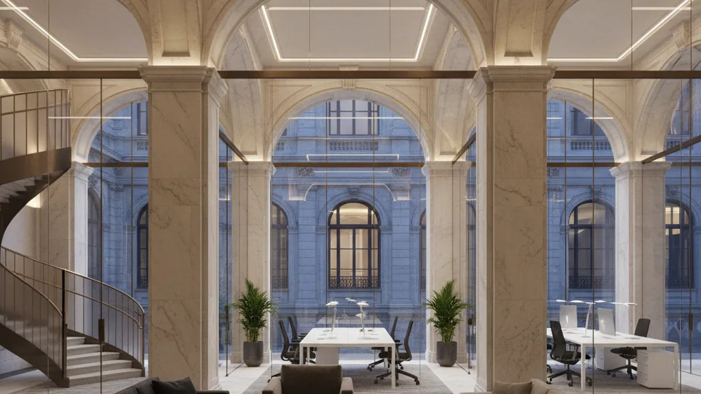 Real I.S. records new lettings at ZENTRALBÜRO Darmstadt – AI-generated illustrative image