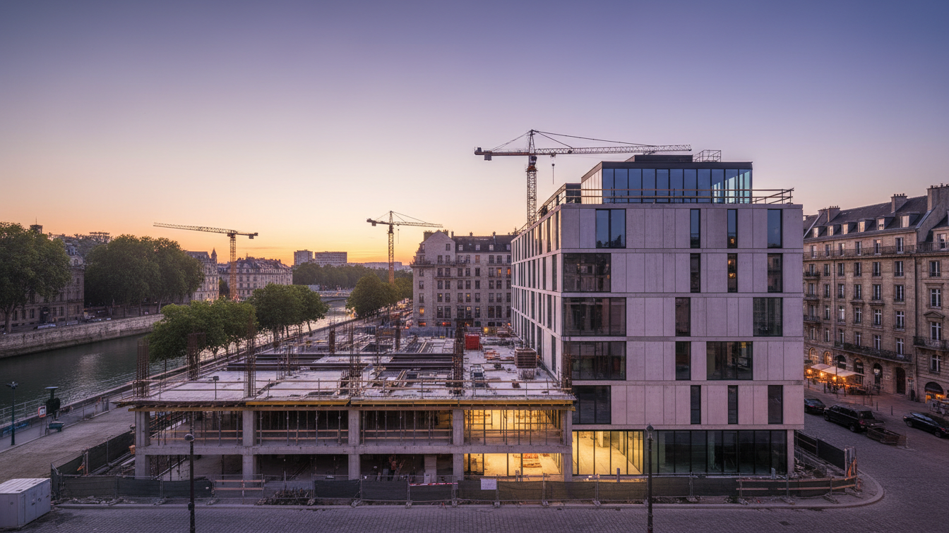 Topping-out Ceremony for Global Opel and Stellantis Germany Headquarters at VGP Park Rüsselsheim – AI-generated illustrative image